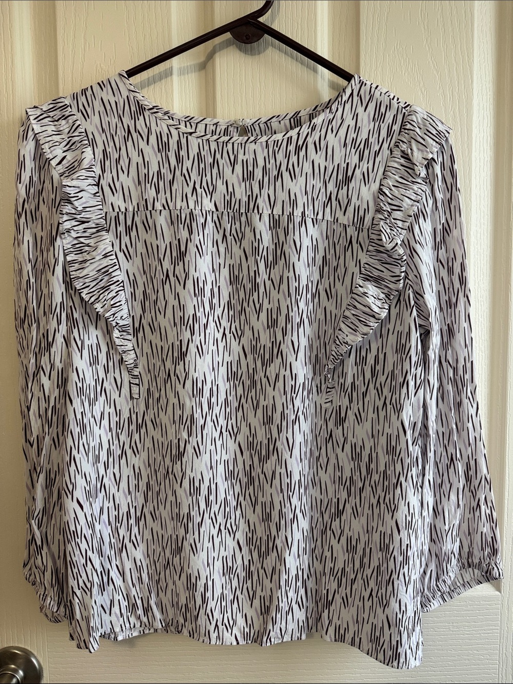 LOFT Women's Ruffle Long-Sleeve Blouse